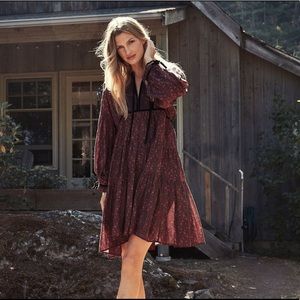 NWOT DOEN AZALEA DRESS BURGUNDY XS